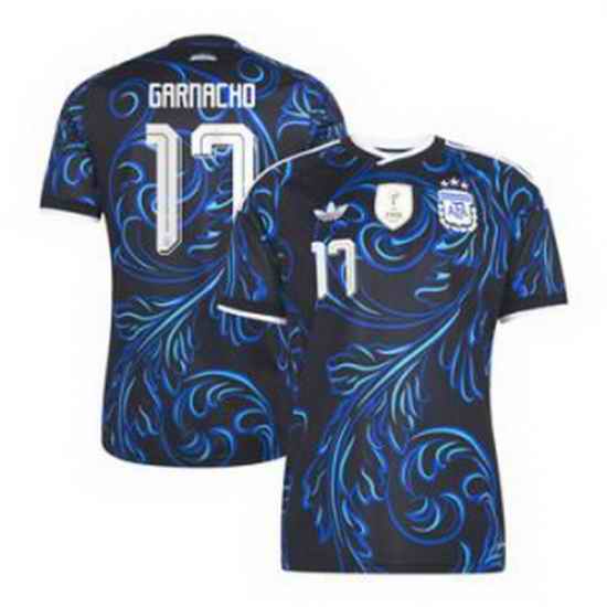 Youth 17Alejandro Garnacho Argentina National Team adidas 2026 Away Replica Jersey Black 2